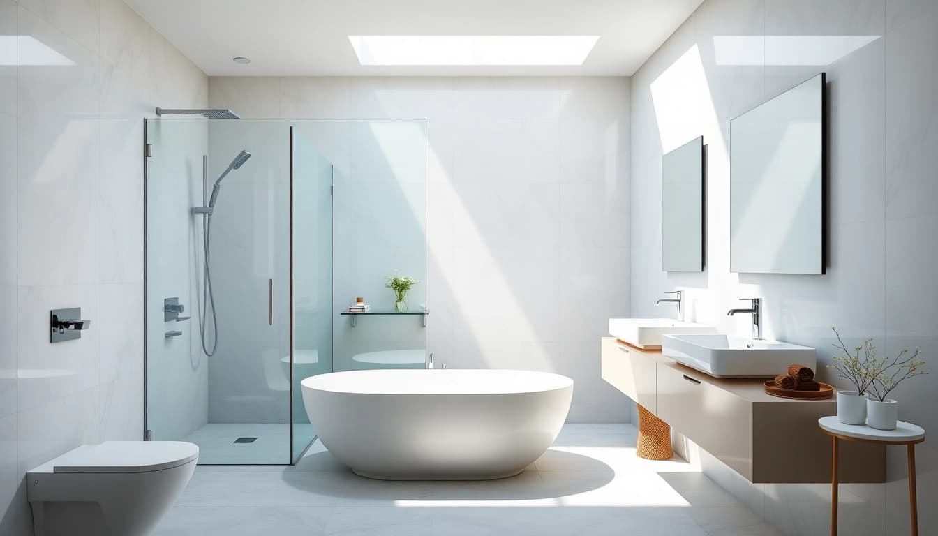 Gestalten Sie Ihr Badezimmer stilvoll mit Produkten von sonni sanitär GmbH, inklusive eleganten Duschwänden.