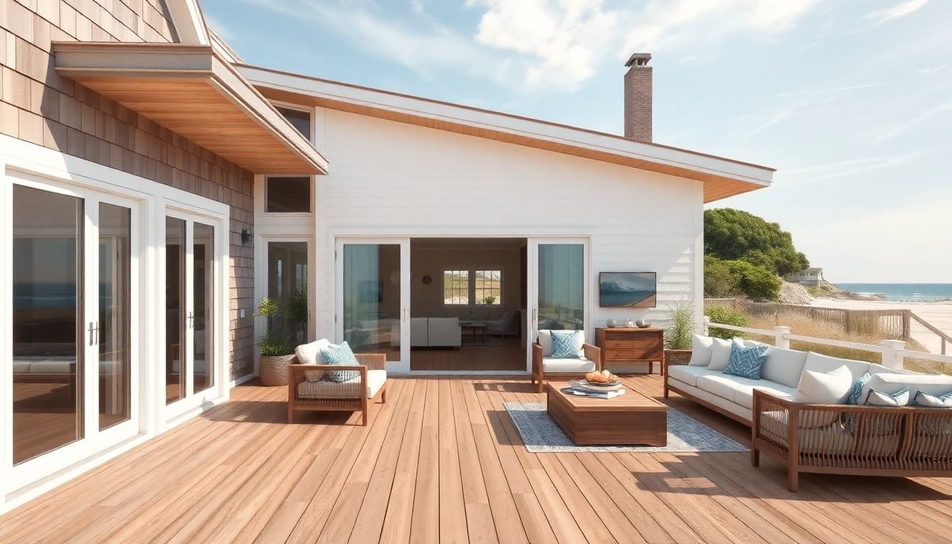 Stunning Cape Cod home addition features stylish design and inviting outdoor space.