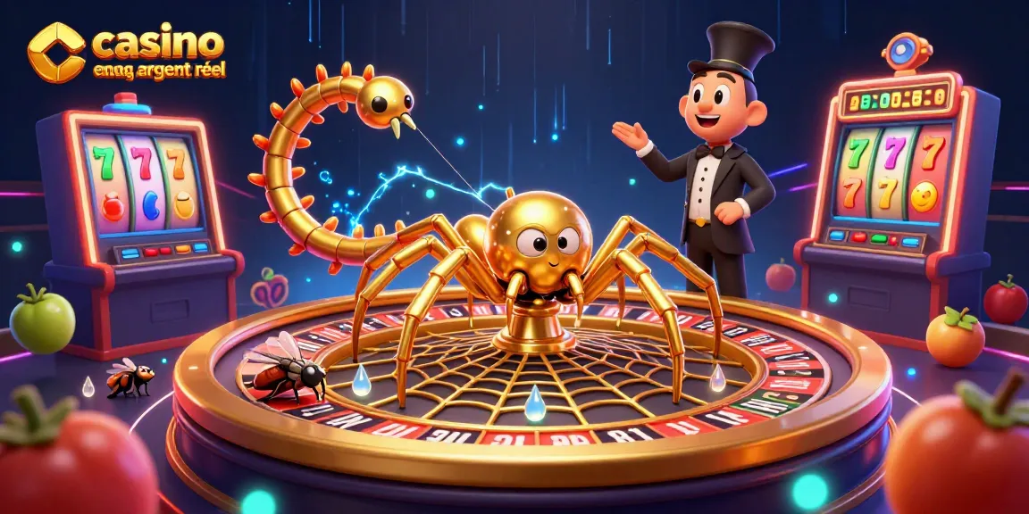 Placer des paris au casino en ligne argent réel avec une araignée dorée et des symboles de jeux de cartes.