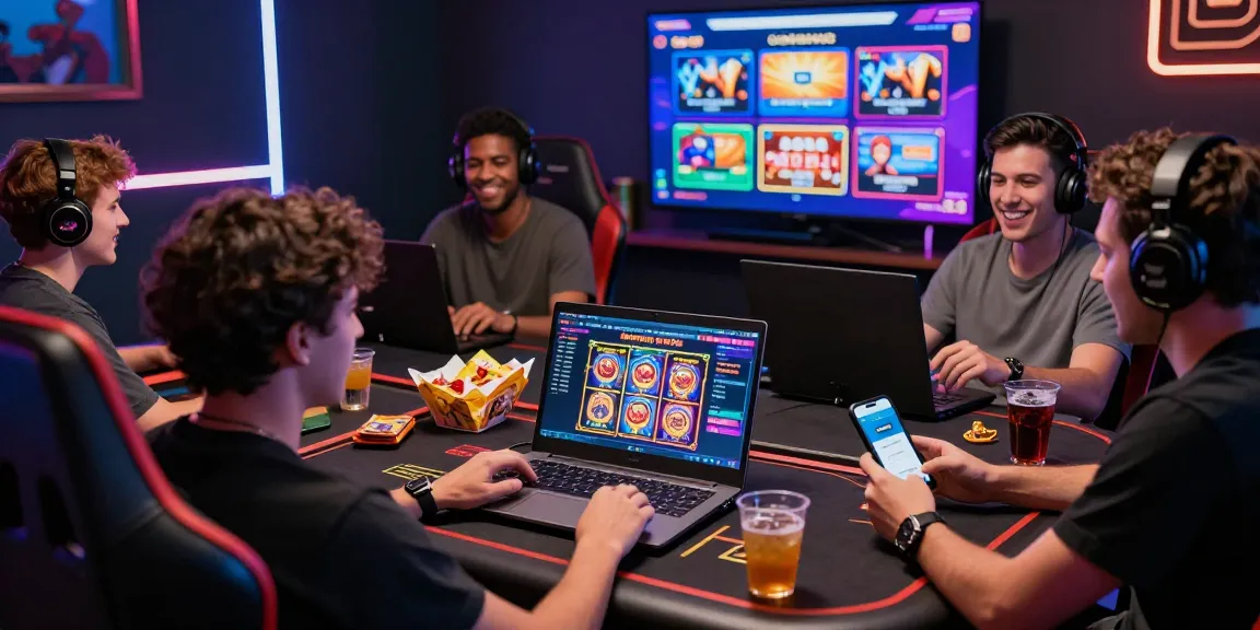 Engaged players enjoying credit card casinos at scoarch.org.uk with lively gaming atmosphere.