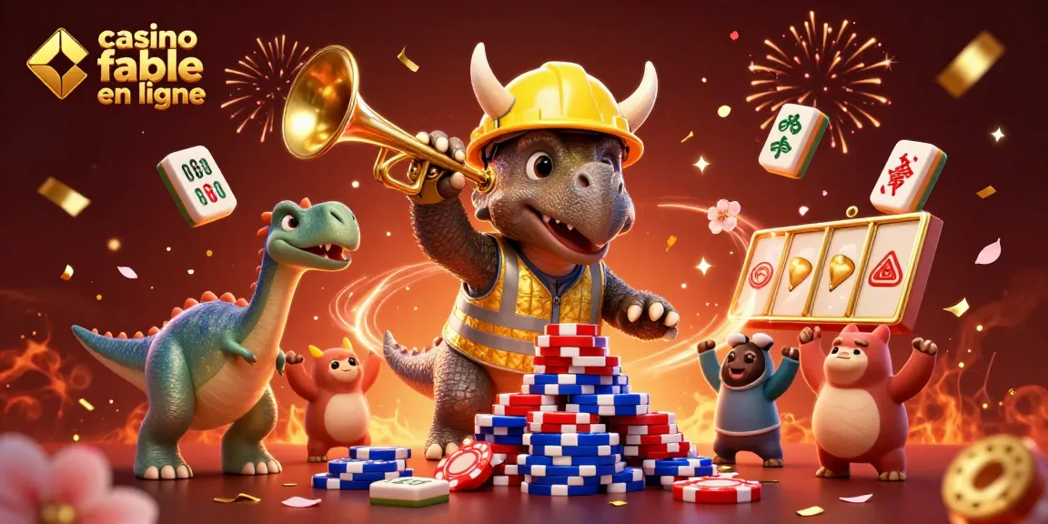 Jouer dans un casino fiable en ligne avec une illustration dynamique et colorée.