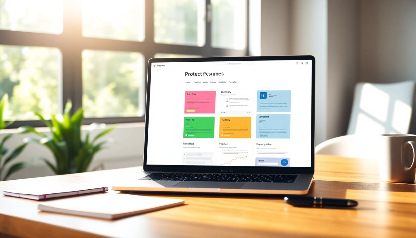 Build your impressive resume with a professional Resume Builder interface on a stylish laptop.