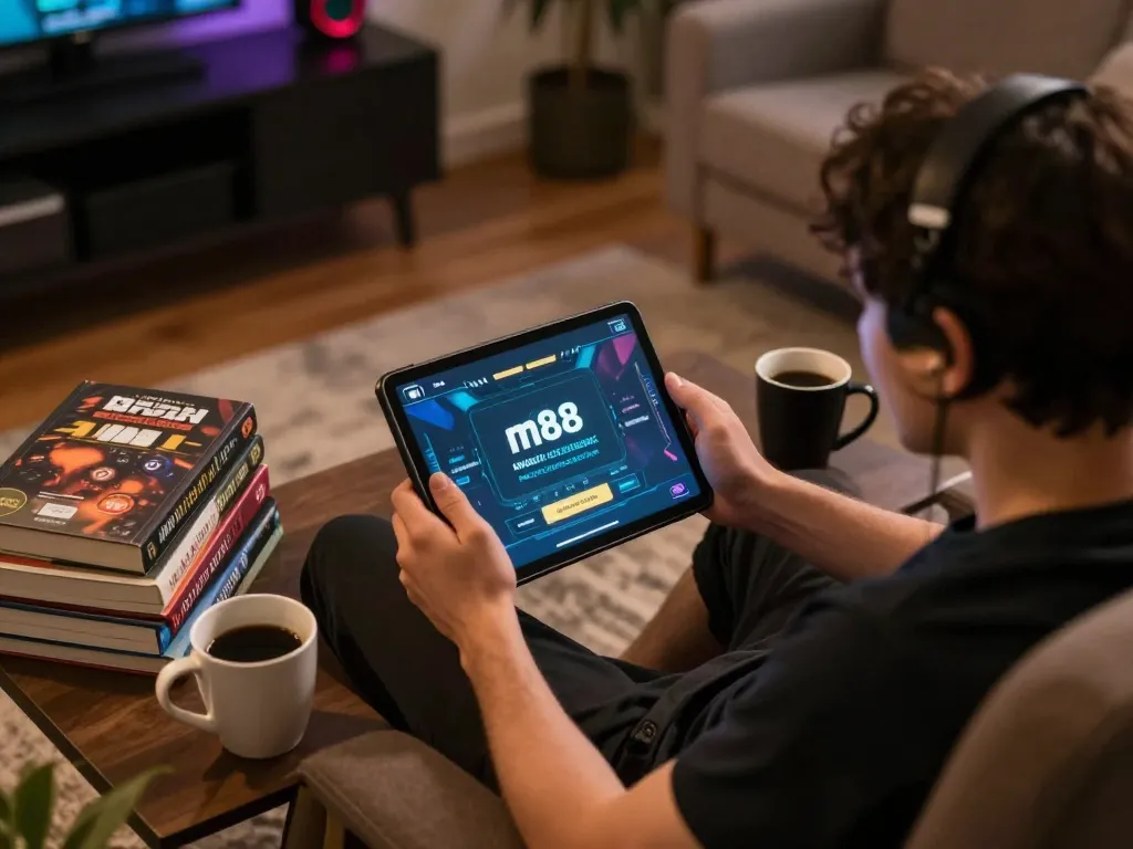 Chơi các trò chơi casino trực tuyến sử dụng link m88 không bị chặn trên máy tính bảng trong một không gian ấm cúng