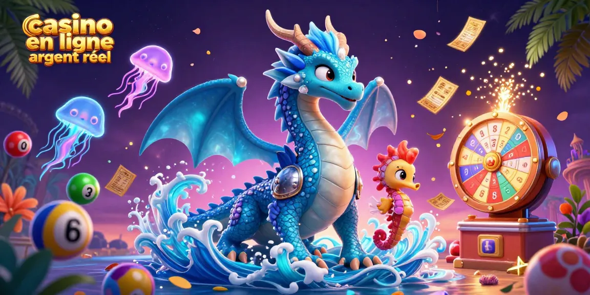 Explorez un casino en ligne argent réel avec des personnages fantastiques dans une illustration colorée.