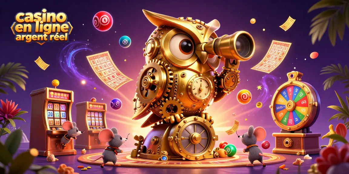 Vivez une expérience immersive de casino en ligne argent réel avec un hibou golden et des jeux animés.