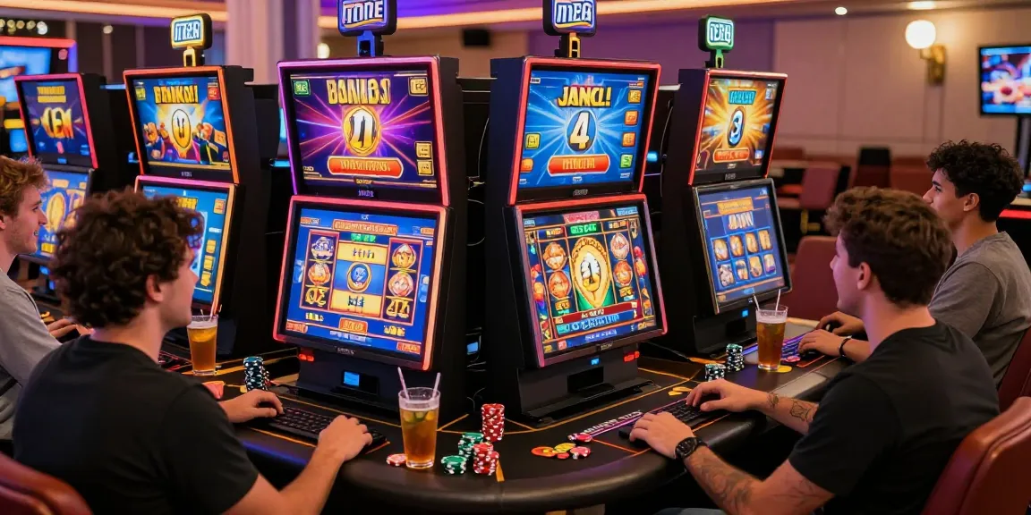 Players enjoying exciting bonus buy slots at a lively online casino, showcasing vibrant game graphics and immersive atmosphere.