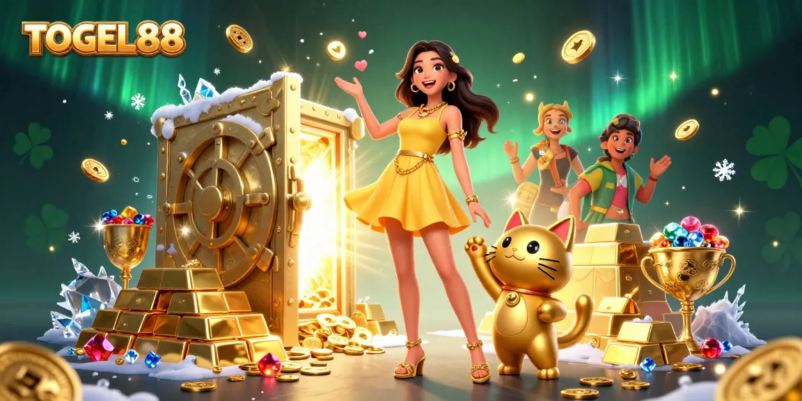 Experience winning thrills at TOGEL88 with vibrant 3D casino-themed illustration showcasing exciting gameplay.