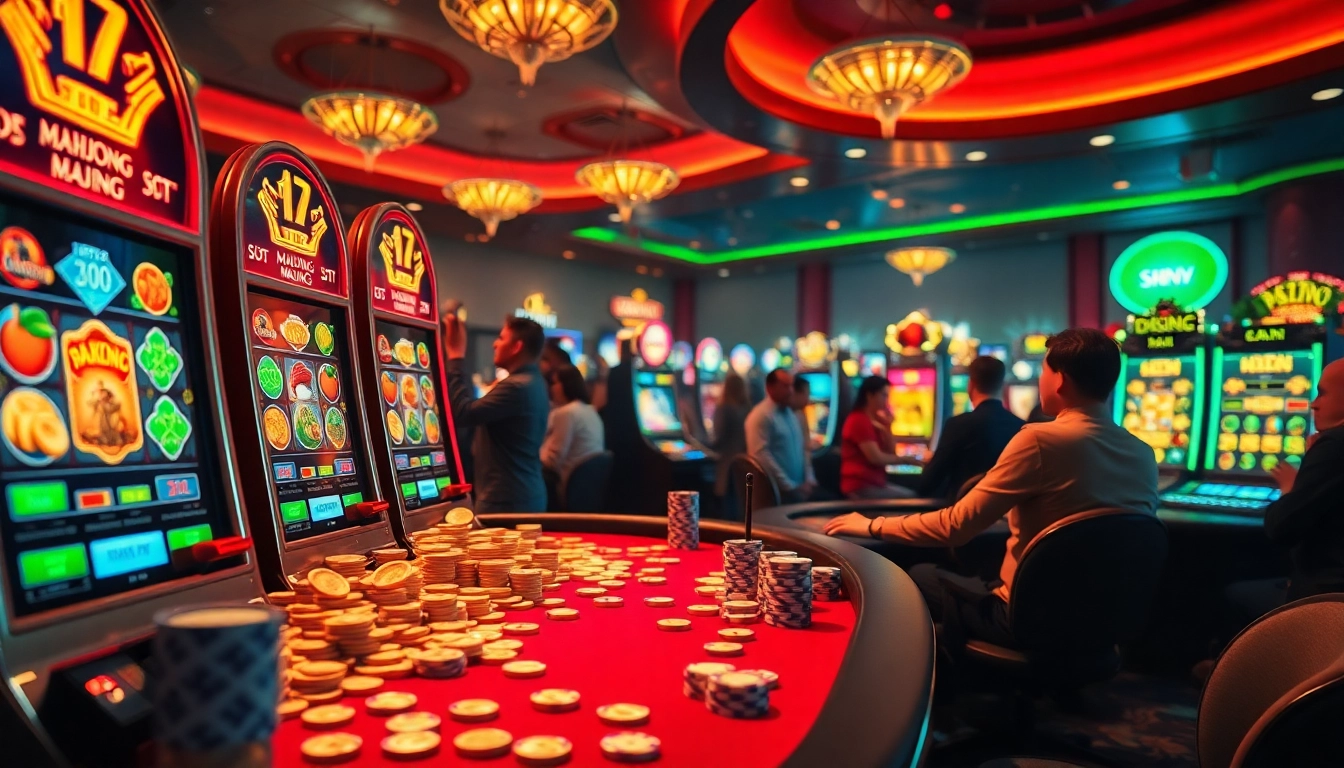 Experience thrilling gameplay with the slot demo mahjong game featuring vibrant symbols and exciting bonuses in a lively casino setting.