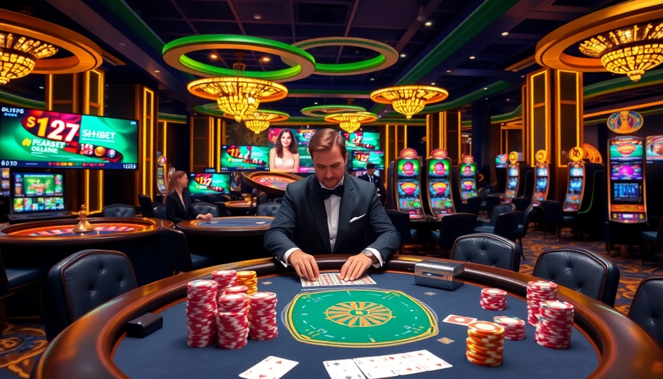 Experience the thrill of betting at SHBET's luxurious online casino with professional dealers and vibrant gaming.