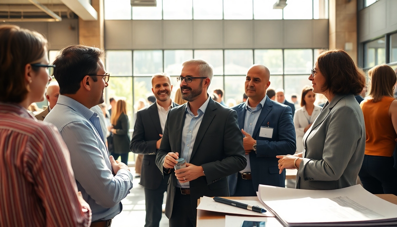 Engaging discussions at construction networking events showcasing collaboration and opportunities.