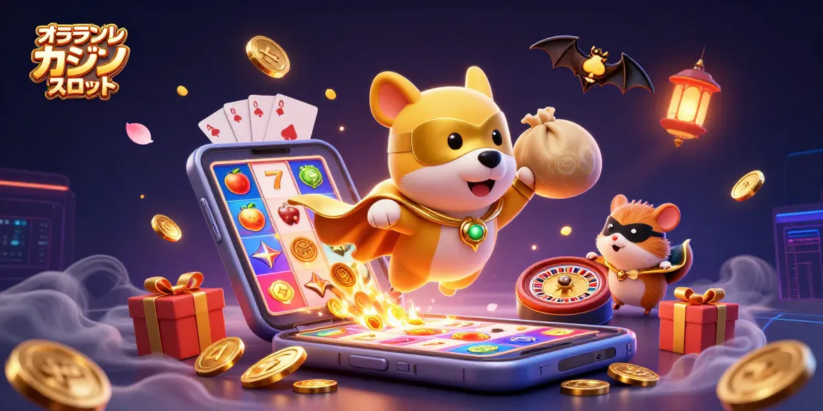 オンライン カジノ スロットで楽しむヒーロー犬とハムスターがスロットゲームを演出