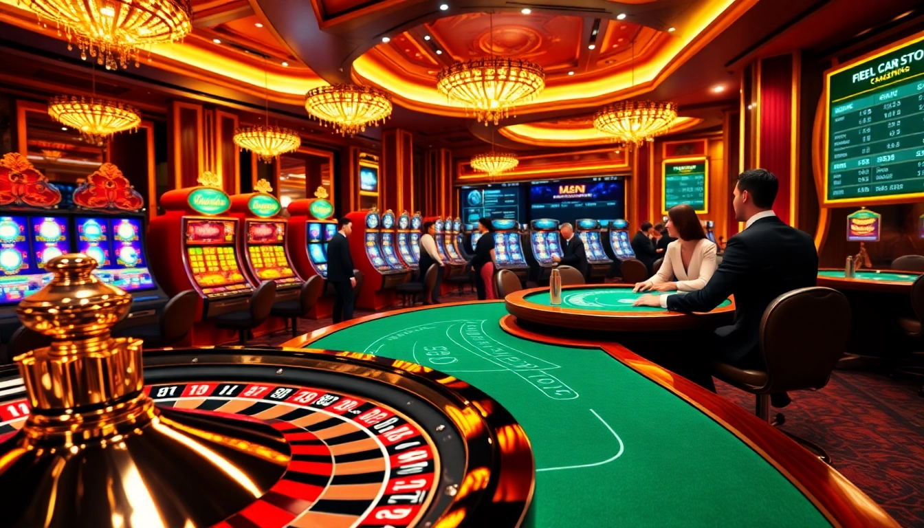 Vivez l'excitation du meilleur casino en ligne 2026 avec des joueurs autour d'une table de poker dans un cadre luxueux.