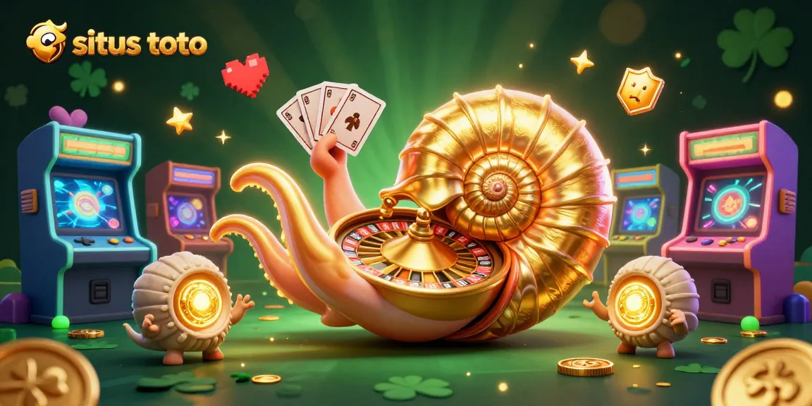 Win big at situs toto with engaging games featuring a giant nautilus and glowing arcade elements.