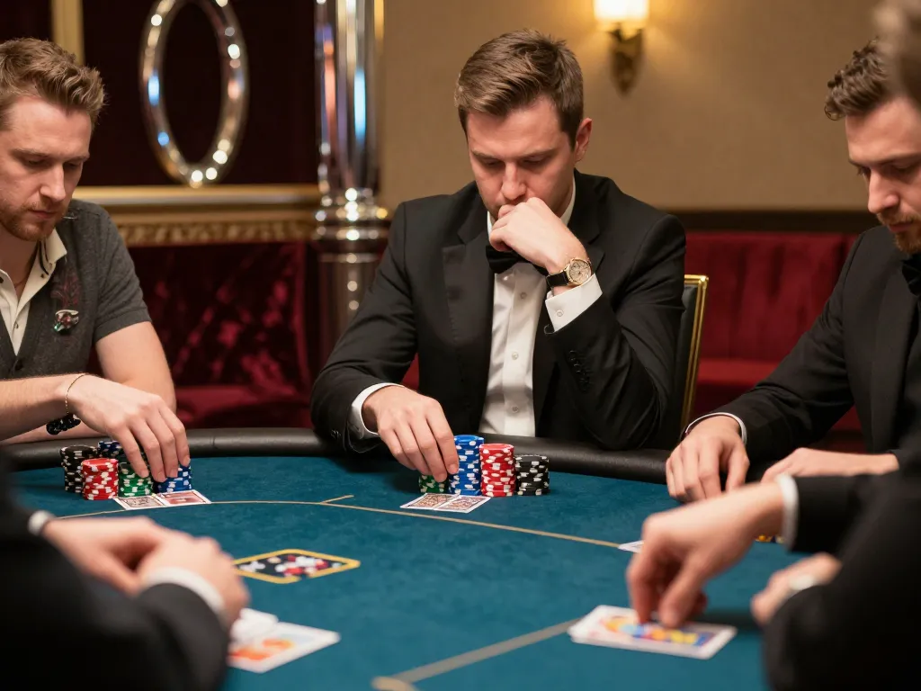 g28 trang chủ features a high-stakes poker game with players engaged in strategic gameplay.