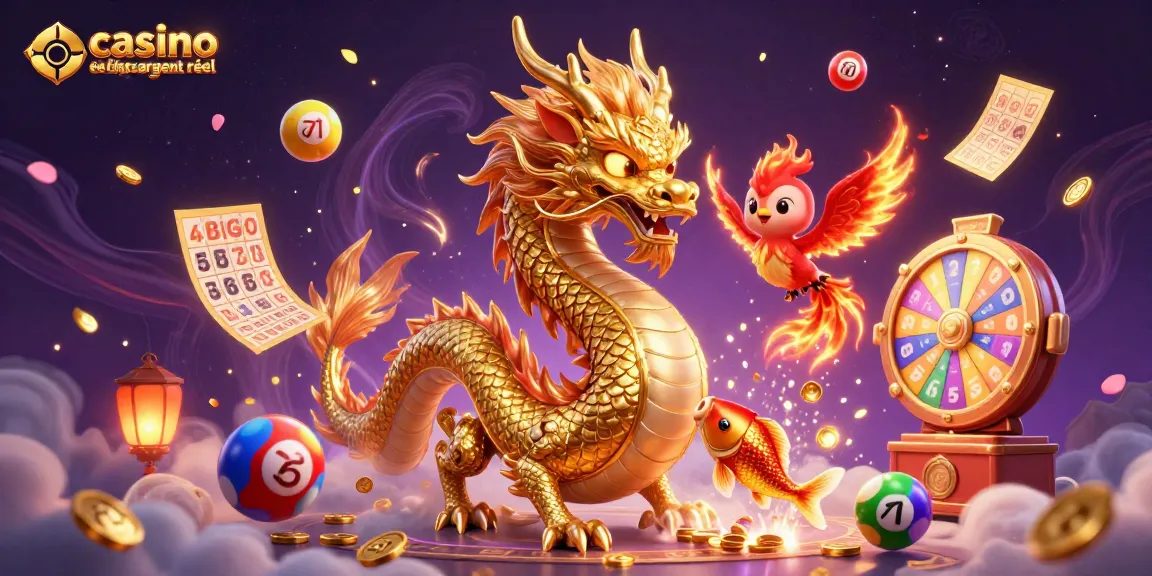 Plongez dans l'action des jeux de casino en ligne argent réel avec ce dragon doré et un phoenix, illuminés de pièces et de jeux captivants.