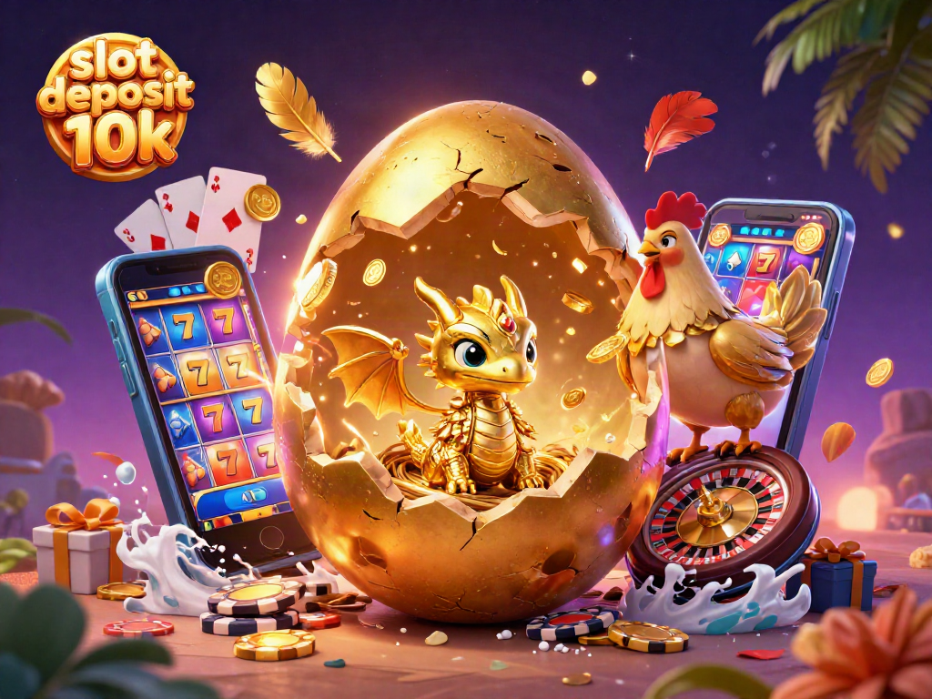 Engage with thrilling slot deposit 10k gameplay featuring a golden dragon and slot machine adventure.
