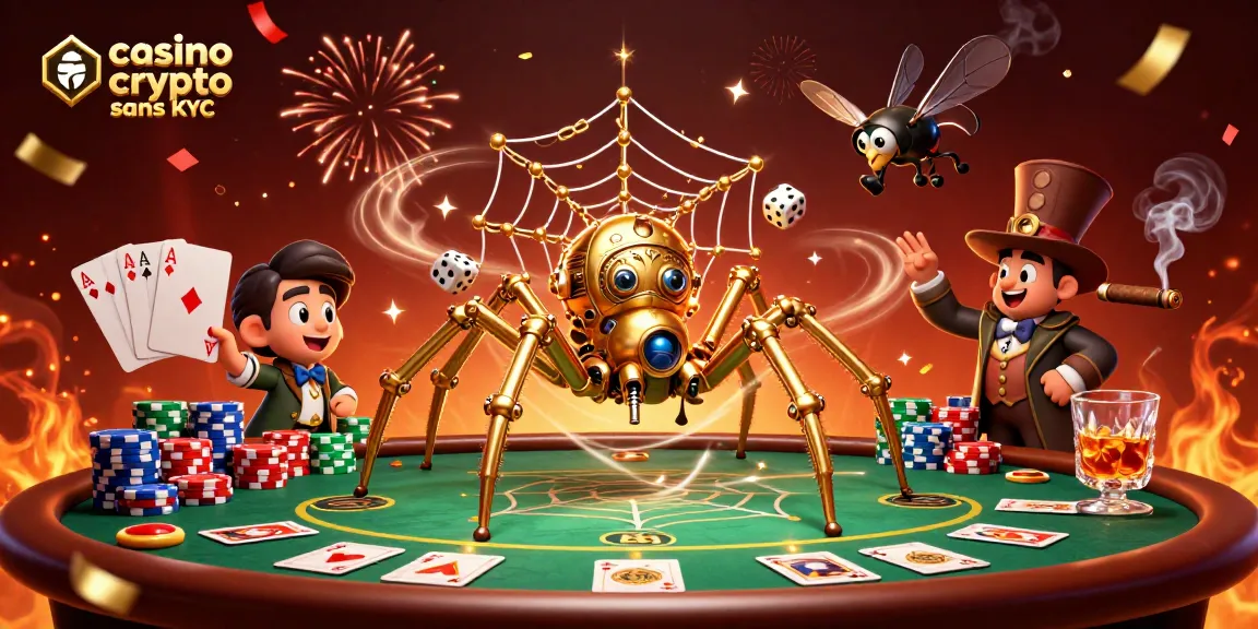 Plongez dans l'univers du casino crypto sans KYC avec cette illustration virtuelle captivante.