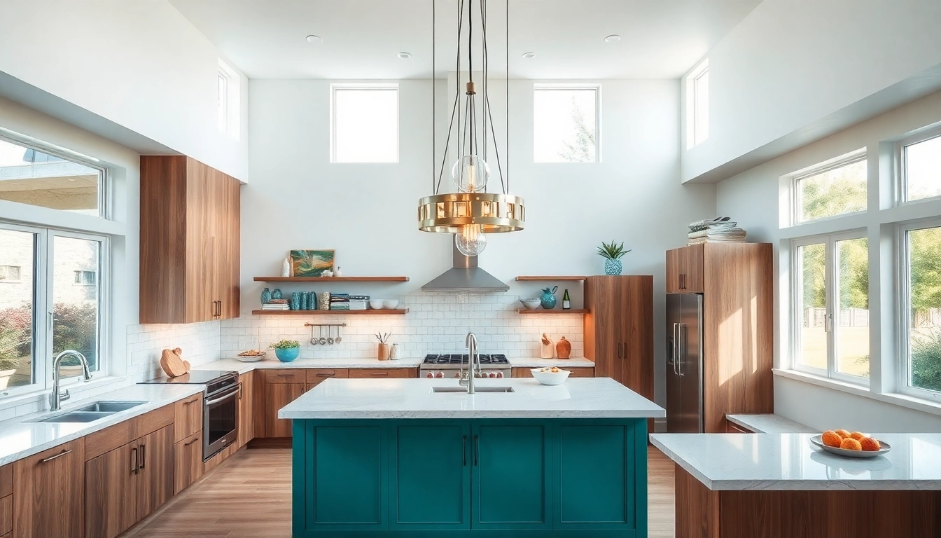 Enhance your space with stylish island lighting that illuminates a modern kitchen design.