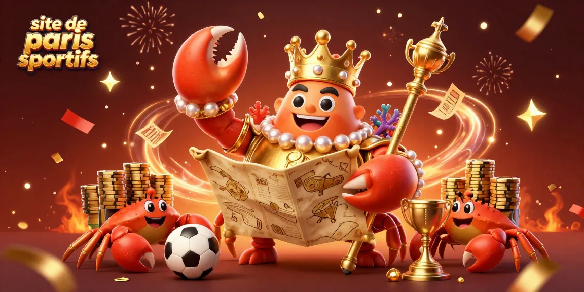 Avec "site de paris sportifs", victoire garantie grâce à notre illustration de crabes dorés et de paris dynamiques.