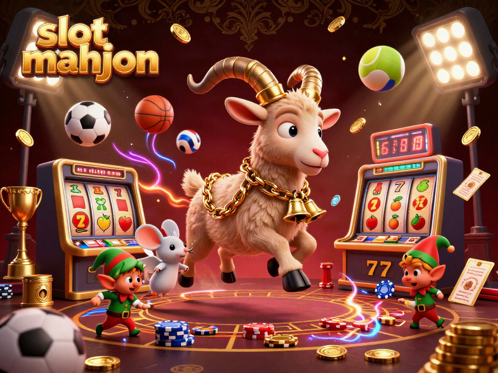 Spin to win at slot mahjong with Krampus and mischievous characters in a festive horror casino scene.