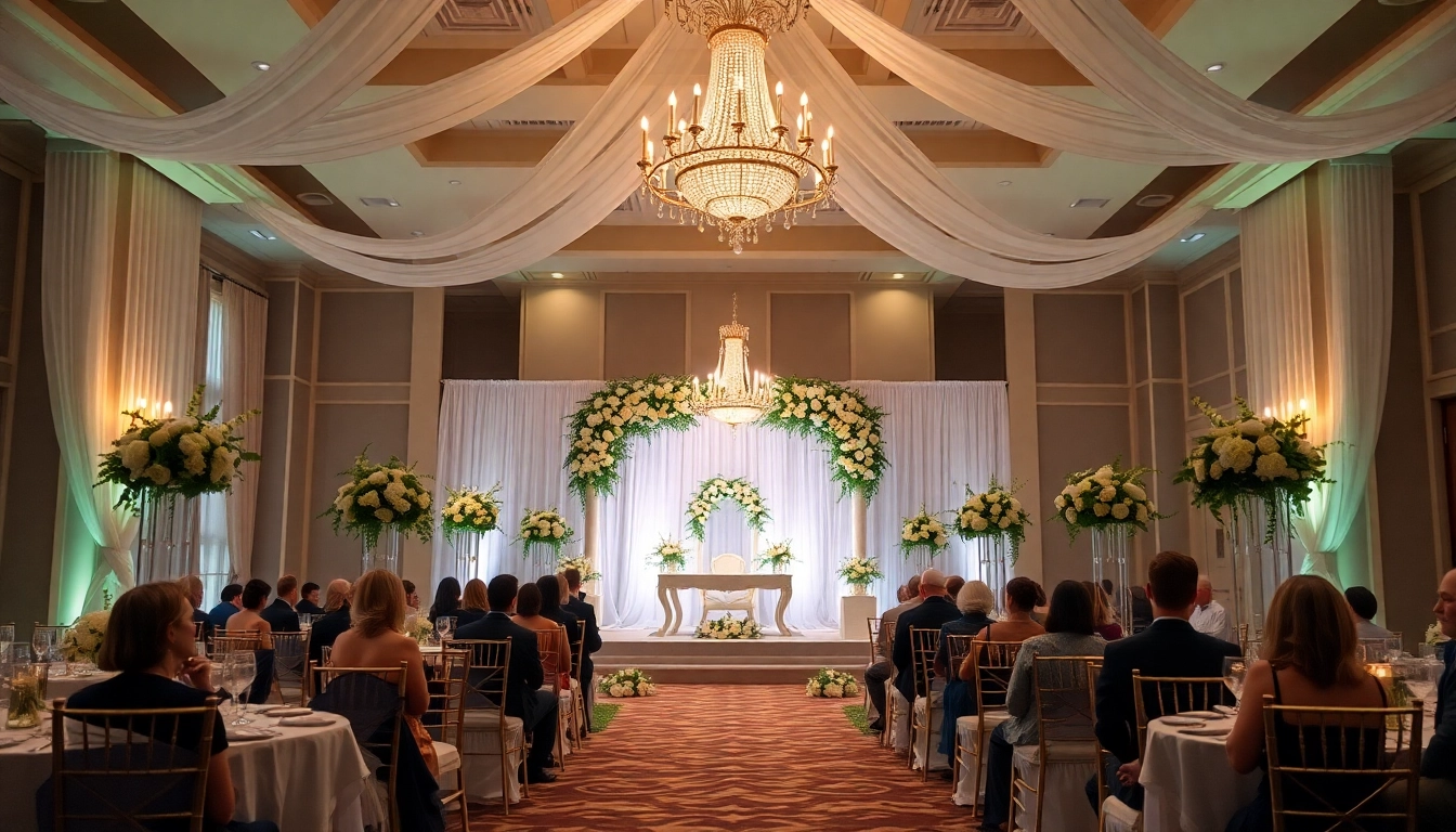 Experience the exquisite Wedding Event Space Jacksonville with elegant setups and ambient lighting.