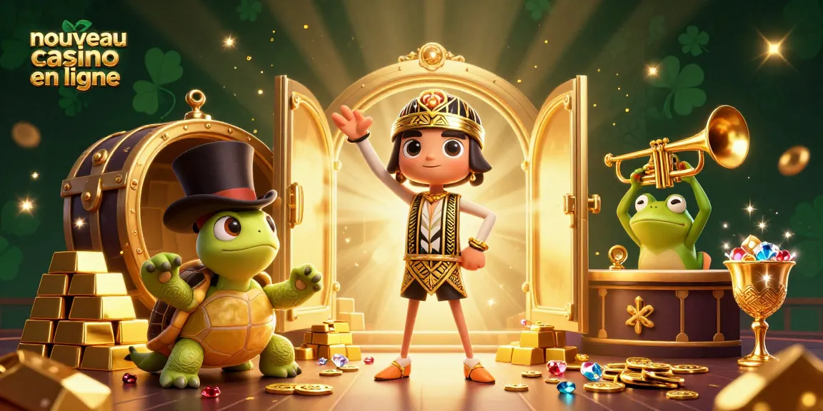 Explorez le nouveau casino en ligne avec des personnages animés, une scène festive remplie de trésors