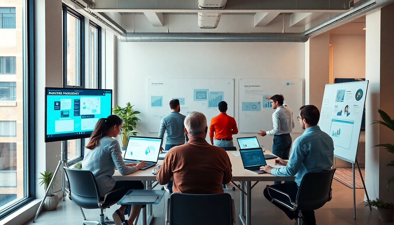 Website erstellen lassen in einem kreativen Webdesign Büro mit aktiven Designern und digitalen Arbeitsflächen.