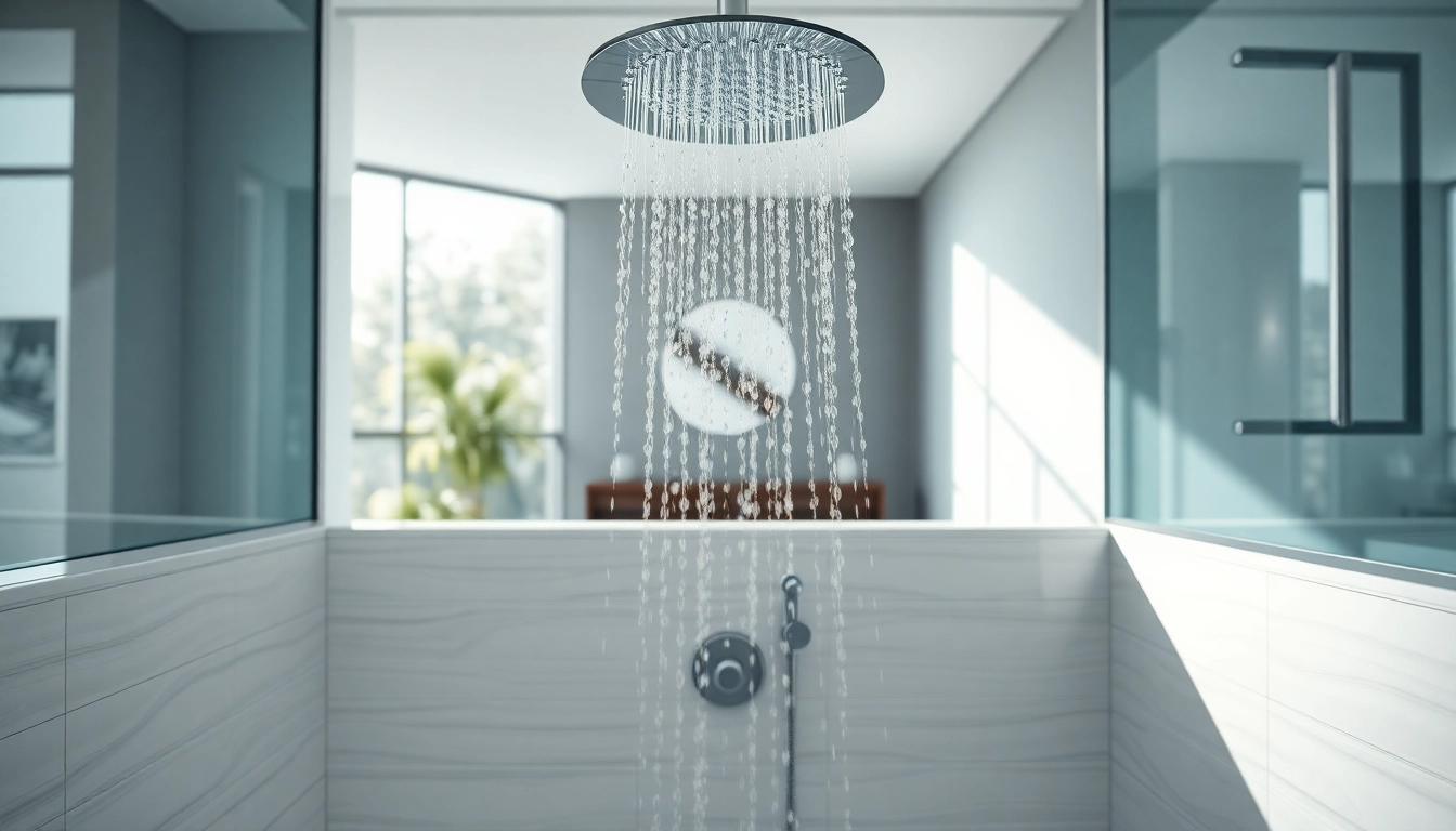 Experience elegant showers au with a beautiful modern bathroom featuring a luxurious walk-in shower.