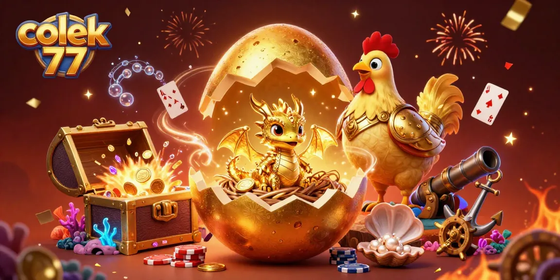 Engage in thrilling gameplay with colek 77 featuring a dynamic illustration of a gold dragon on poker chips.