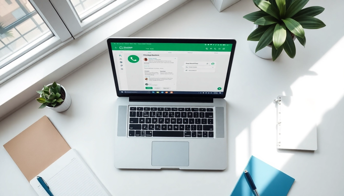 Optimize client interactions with WhatsApp Business CRM interface on a stylish workspace.
