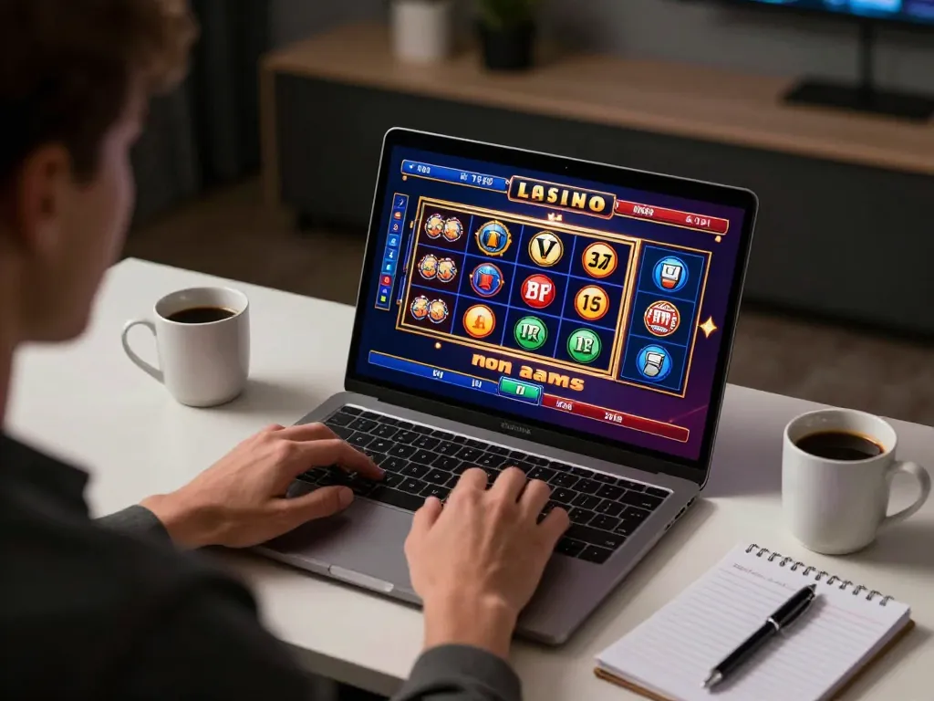 Engaging scene of a player enjoying casinò online italiani non aams from a stylish home office.