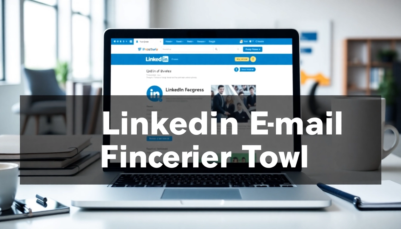 Explore the essential features of a linkedin email finder tool on a modern workspace.