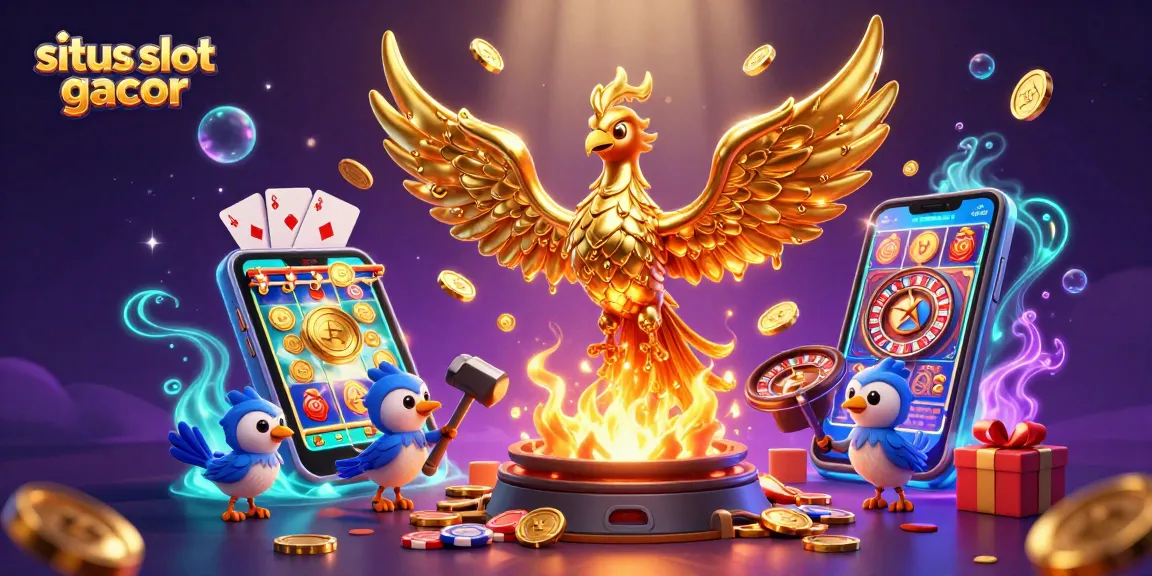 Experience big wins with situs slot gacor showcasing a vibrant 3D casino scene filled with dynamic elements.