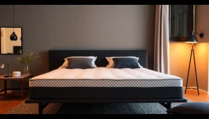 Materassi matrimoniali di alta qualità, visibili in un contesto accogliente e pratico.