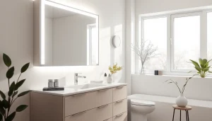 Erleben Sie den eleganten spiegelschrank led mit integriertem Licht und modernem Design.