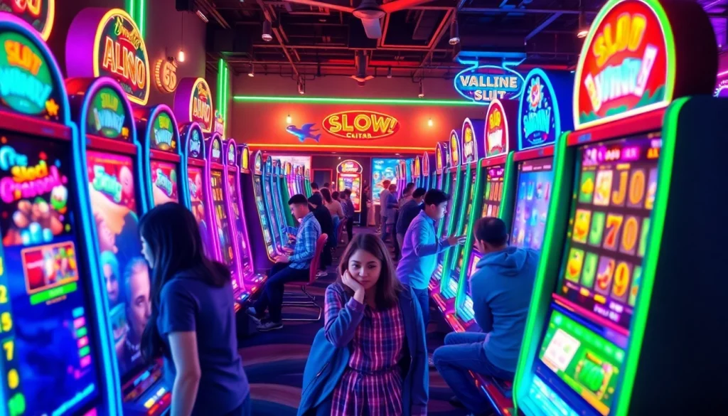 Kode4d slot players enjoying an immersive gaming experience with vibrant slot machines.