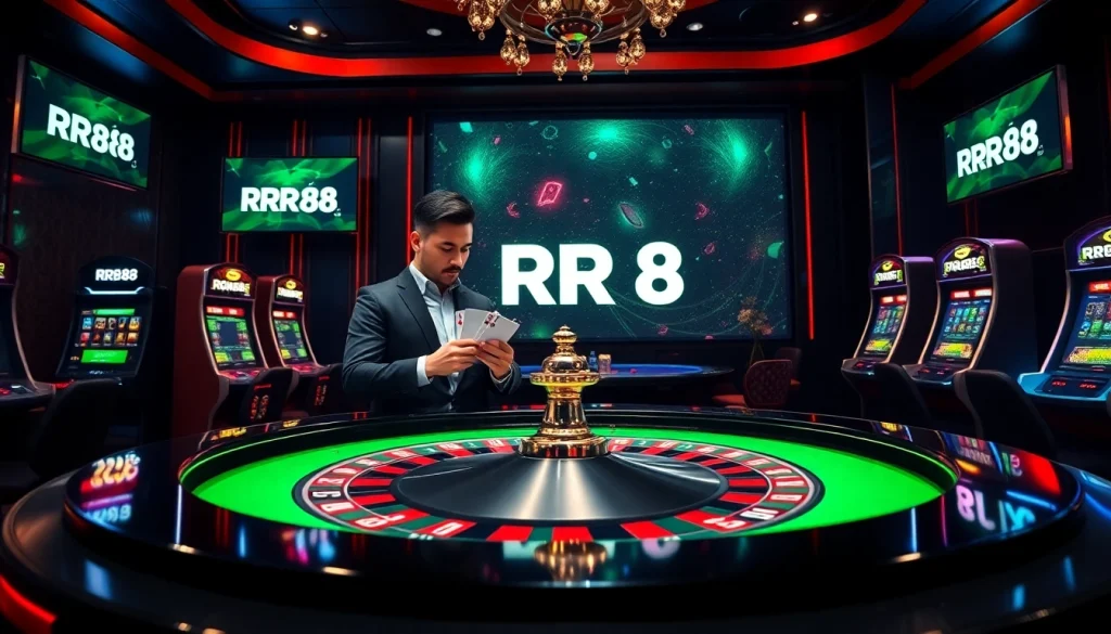 Experience the excitement of online gambling at https://rr88.wales/ with vibrant casino elements.