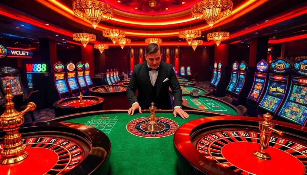 Experience the thrill of betting at W88 with vibrant casino games and engaging tables.