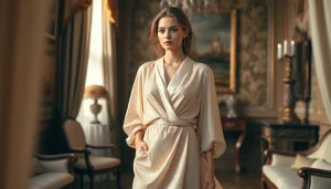 Shop stunning Rivelle fashion pieces in a luxurious setting highlighted by soft pastels and gold.
