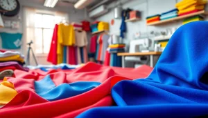 Beeld van spandex stof in diverse kleuren en texturen voor modeontwerp.