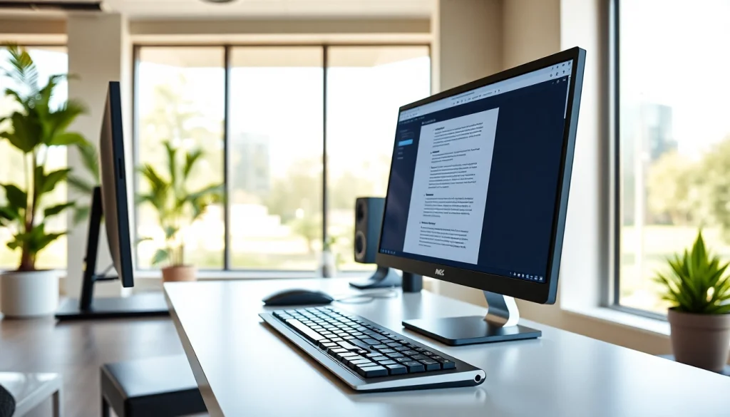 Enhance efficiency at our typing center with a modern workspace design.