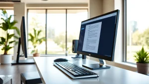 Enhance efficiency at our typing center with a modern workspace design.