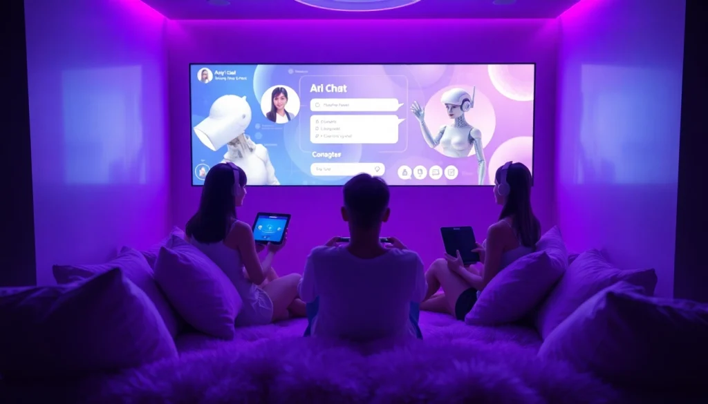 Engaging NSFW AI chat interface in a cozy virtual room setting.