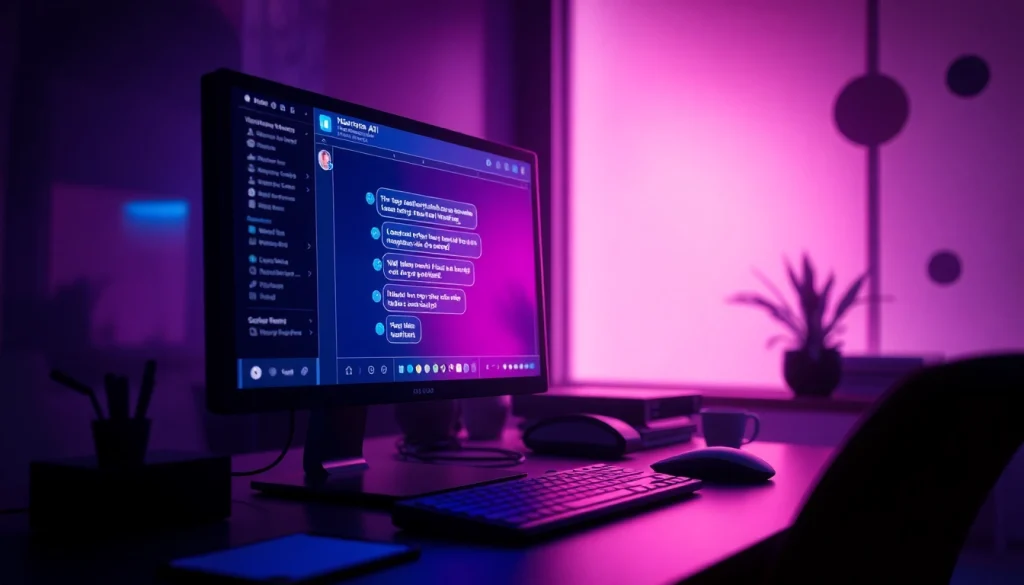 Immersive NSFW AI interface showcasing futuristic chatbot engagement