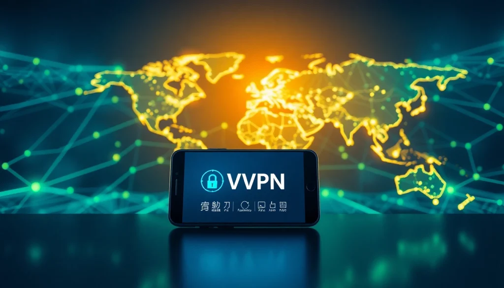 快连VPN全球连接界面，展示隐私与安全特性的现代科技设备。