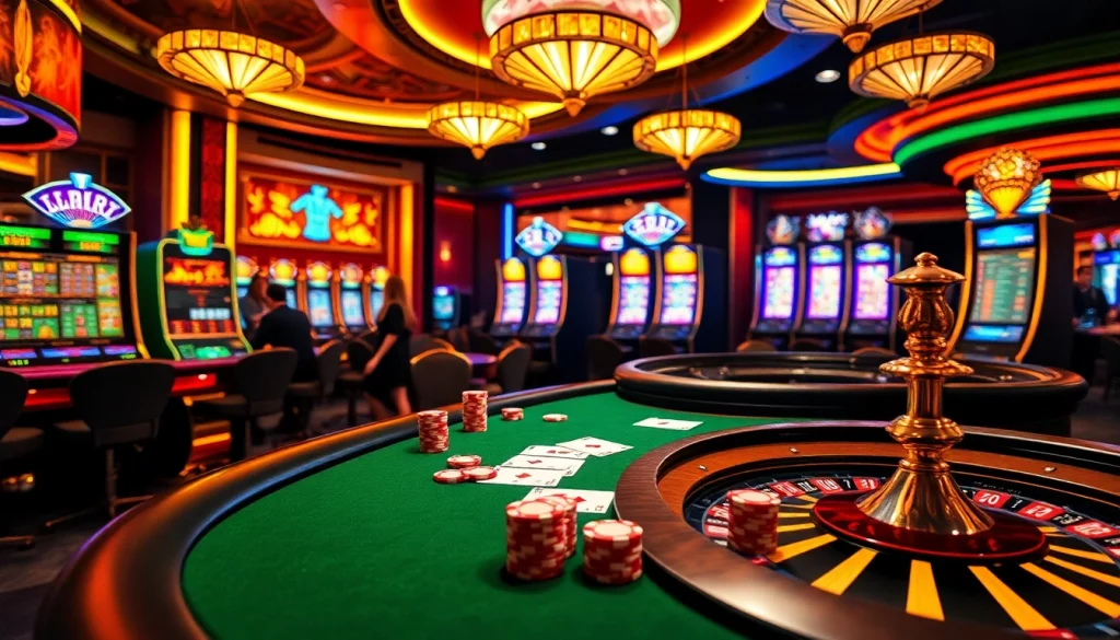 Découvrez l'excitation du meilleur casino en ligne 2026 avec des tables de poker vibrantes, des roues de roulette et une ambiance de casino de luxe.